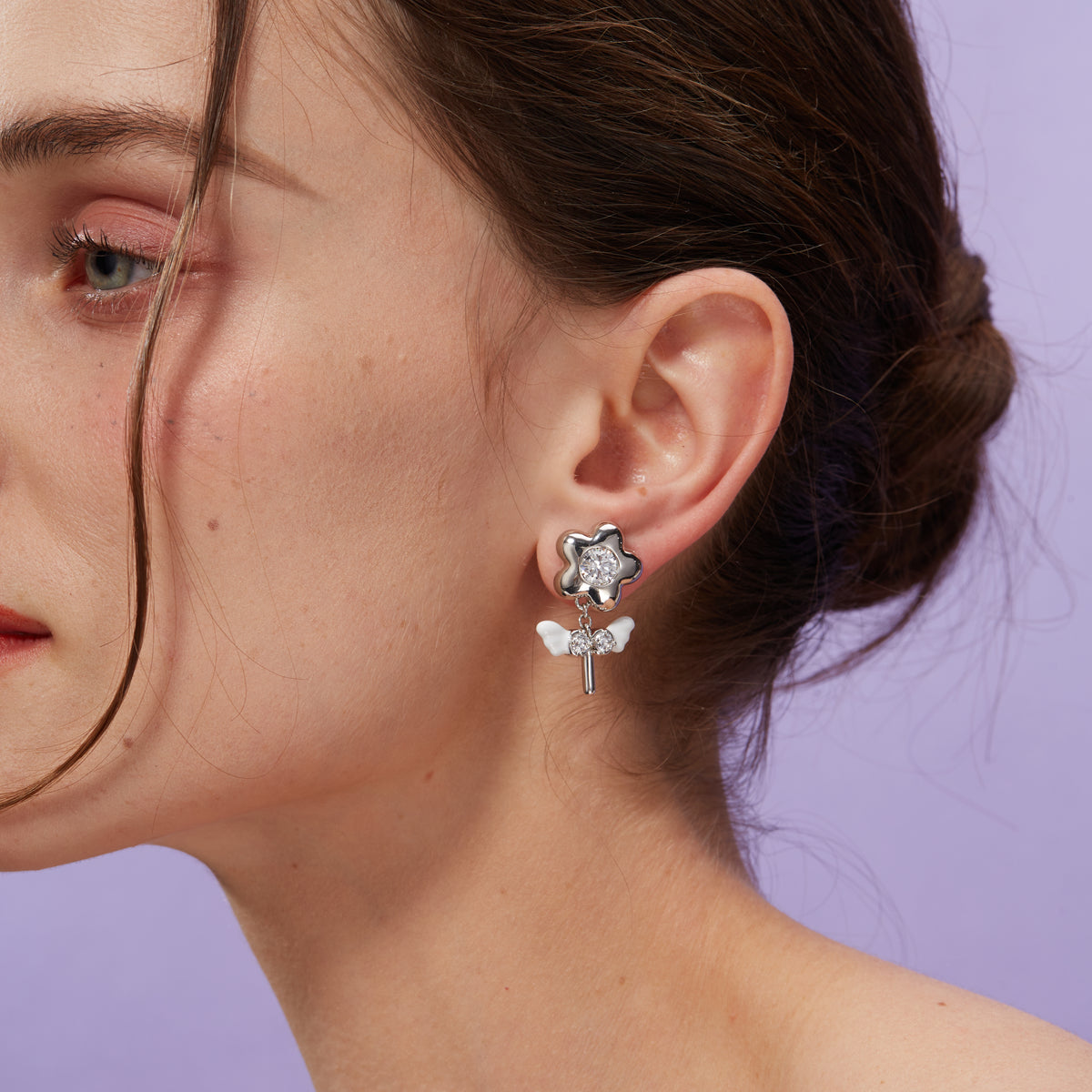Floral Sigil Winged Earring