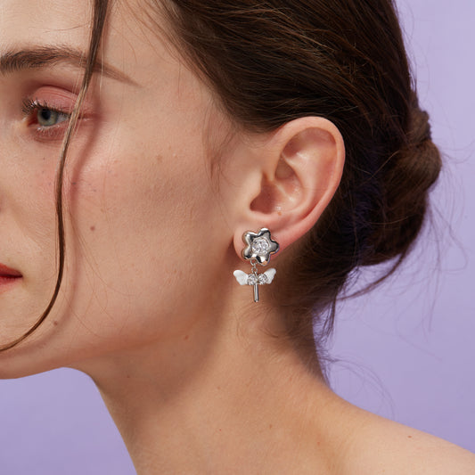 Floral Sigil Winged Earring